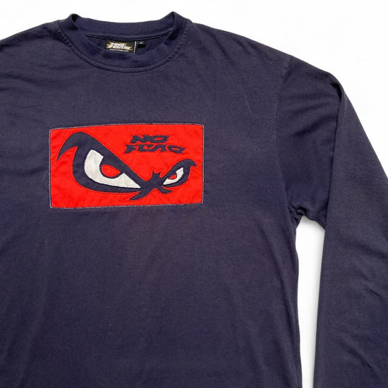No Fear Eyes Vintage y2k Long Sleeve Navy Red and White T Shirt (XL)