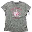 True Religion Womens Rhinestone Grey White and Pink Buddha T Shirt (L)