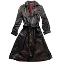 Leone London Vintage Brown Long Leather Trench Coat (S)
