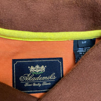 Akademiks Brown Yellow White and Orange Vintage Polo Shirt (S)