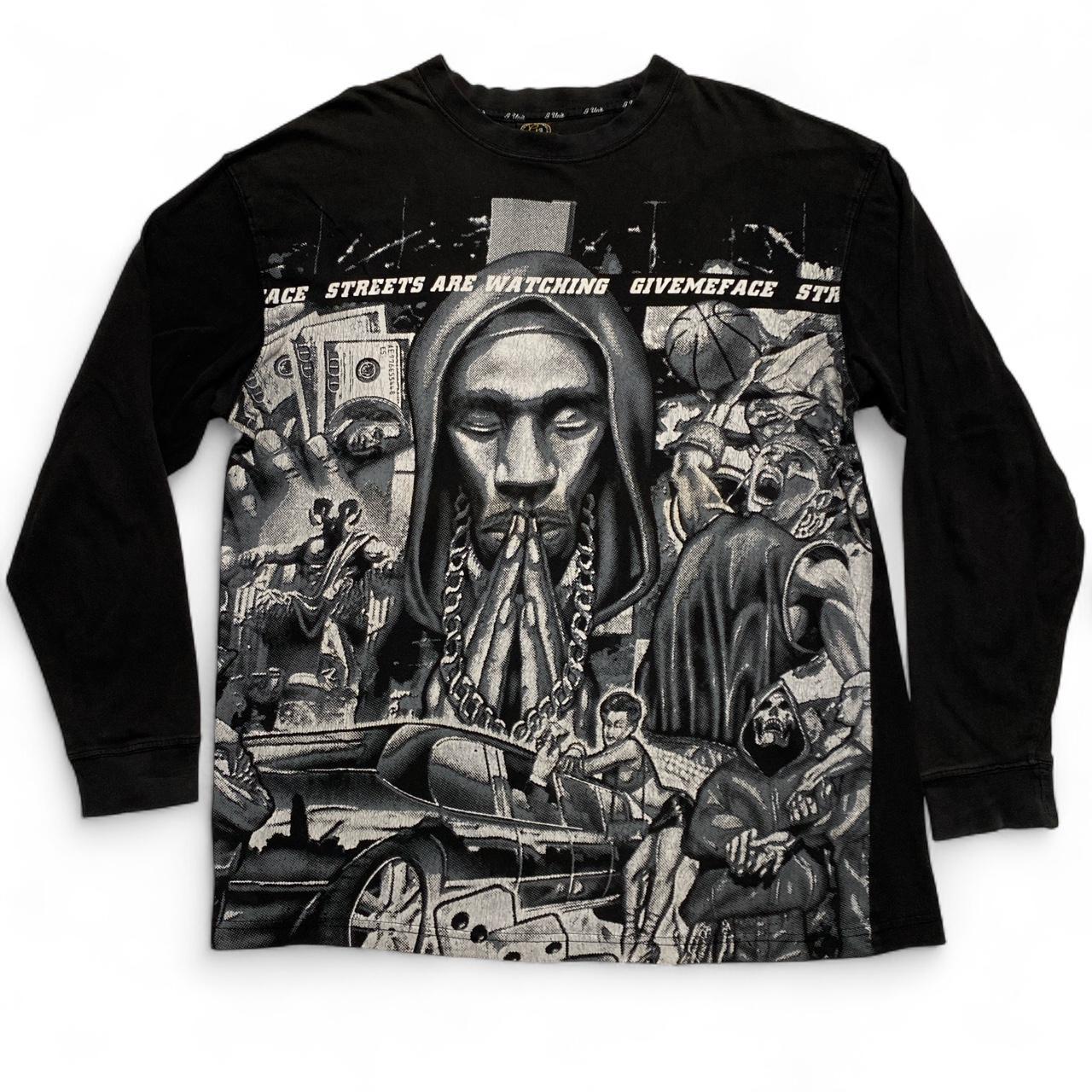 G Unit Vintage 90’s Y2K Graffiti Graphic Black and Grey Long Sleeve T Shirt