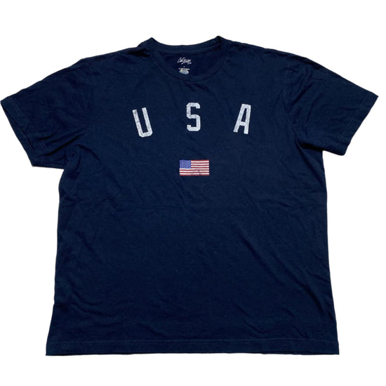 Navy Blue USA Womens T Shirt (L)