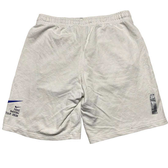 Nike White and Blue Big Swoosh Shorts (XL)