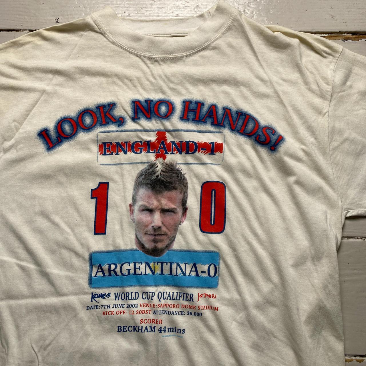 David Beckham Vintage 2002 Look No Hands T Shirt