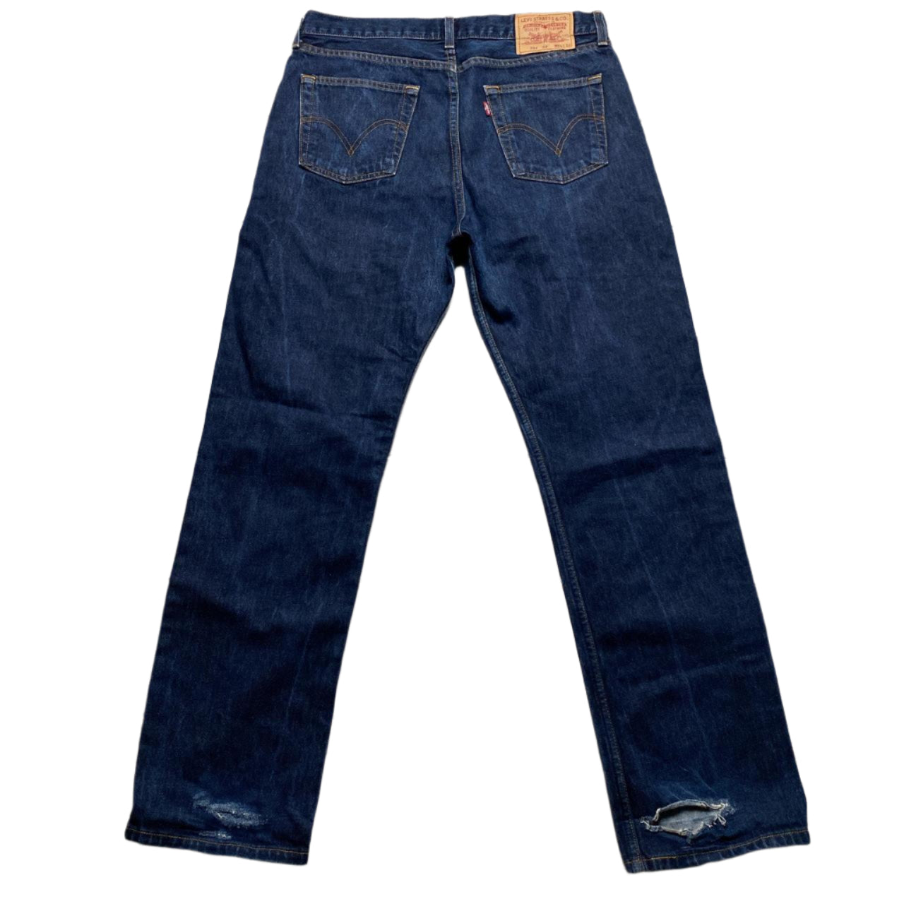 Levis 751 02 Baggy Distressed Navy Jeans (34W)