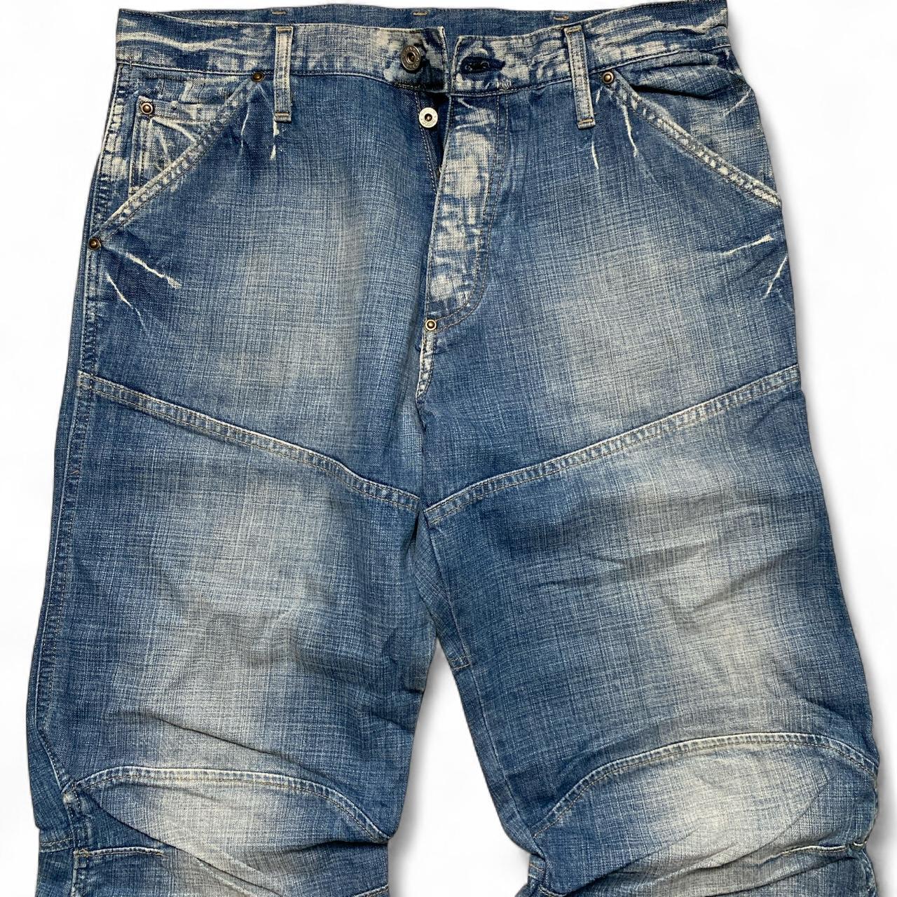 G Star Baggy Light Blue Stonewashed Wide Jeans (33W)