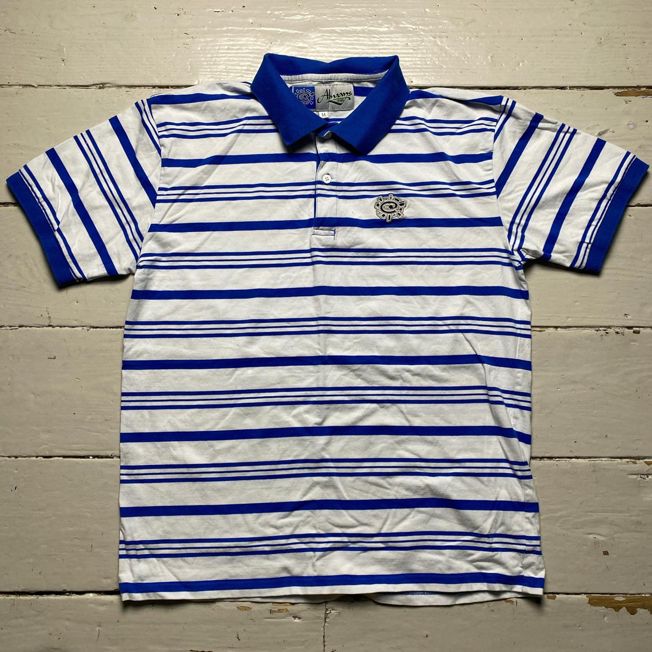 Always Do What You Should Do Lake Elsinore Blue and White Striped Polo Shirt