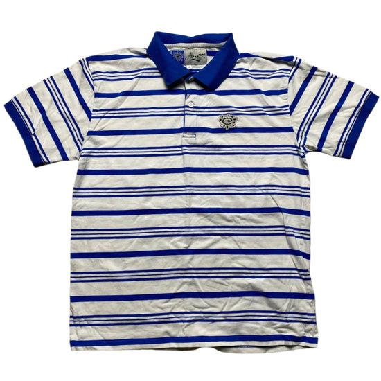 Always Do What You Should Do Lake Elsinore Blue and White Striped Polo Shirt (M)