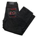 Minus Two Jean Black Charcoal Grey and Red Embroidery Jeans (32W/36W)
