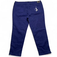 Baby Phat Vintage Baggy Wide Leg Navy and Silver Embroidery Jeans (42W)