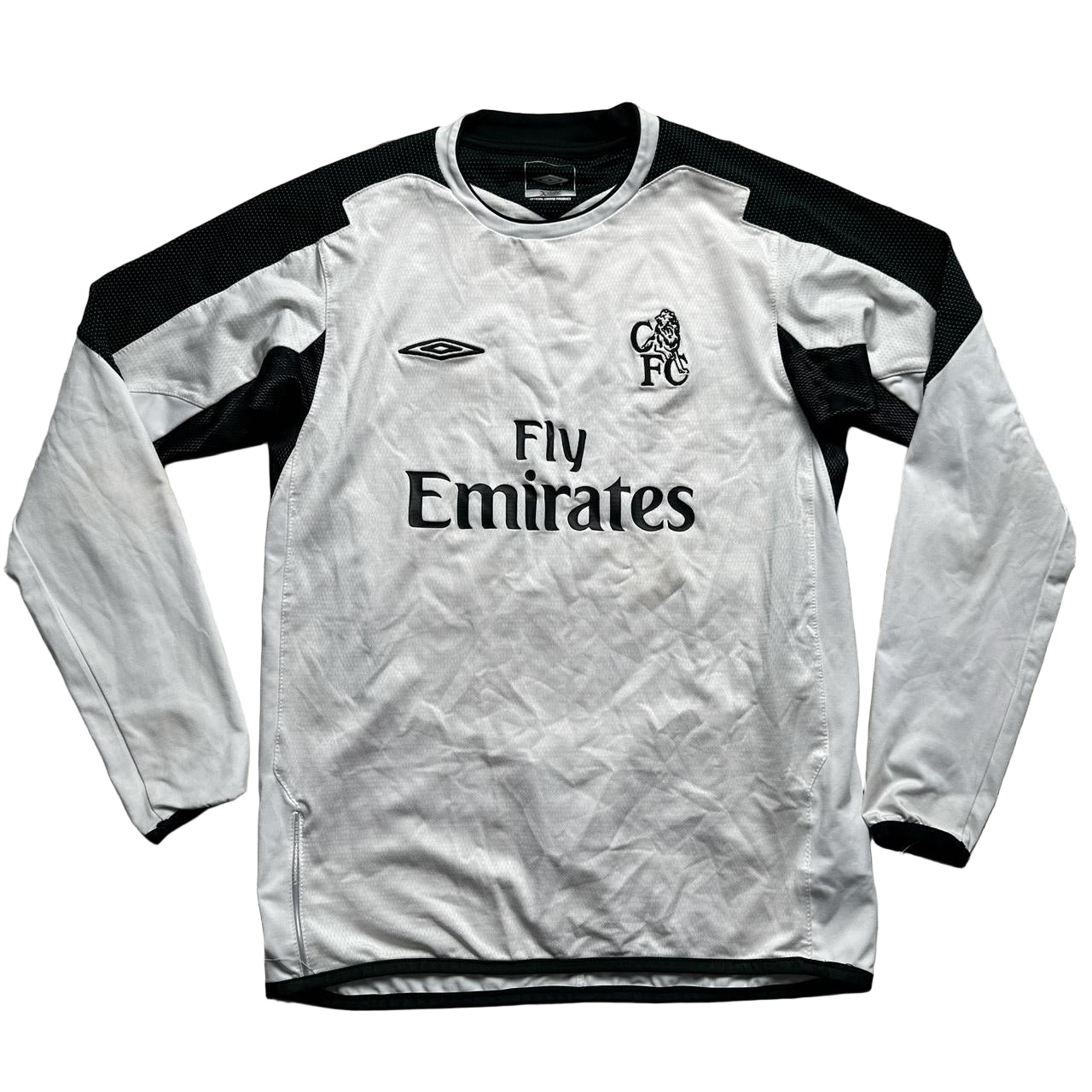 Chelsea Vintage Umbro Fly Emirates Long Sleeve Football Jersey (L Boys)
