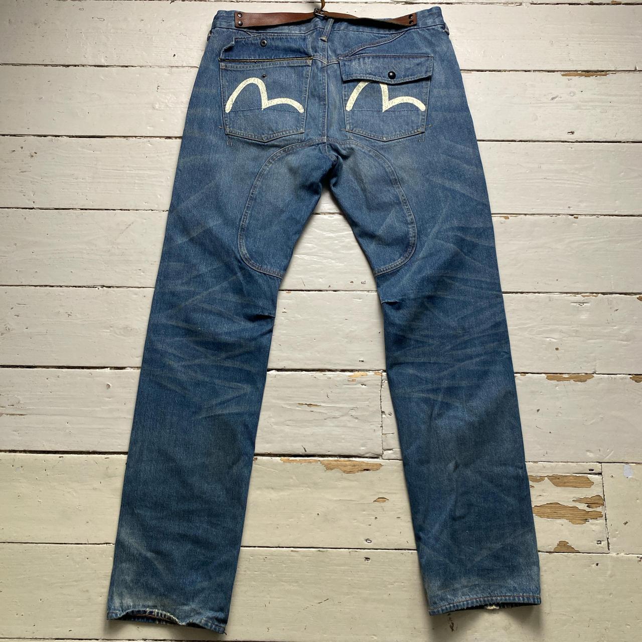 Evisu Vintage Blue and White Daicock Jeans