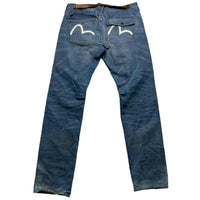 Evisu Vintage Blue and White Daicock Jeans (38W)