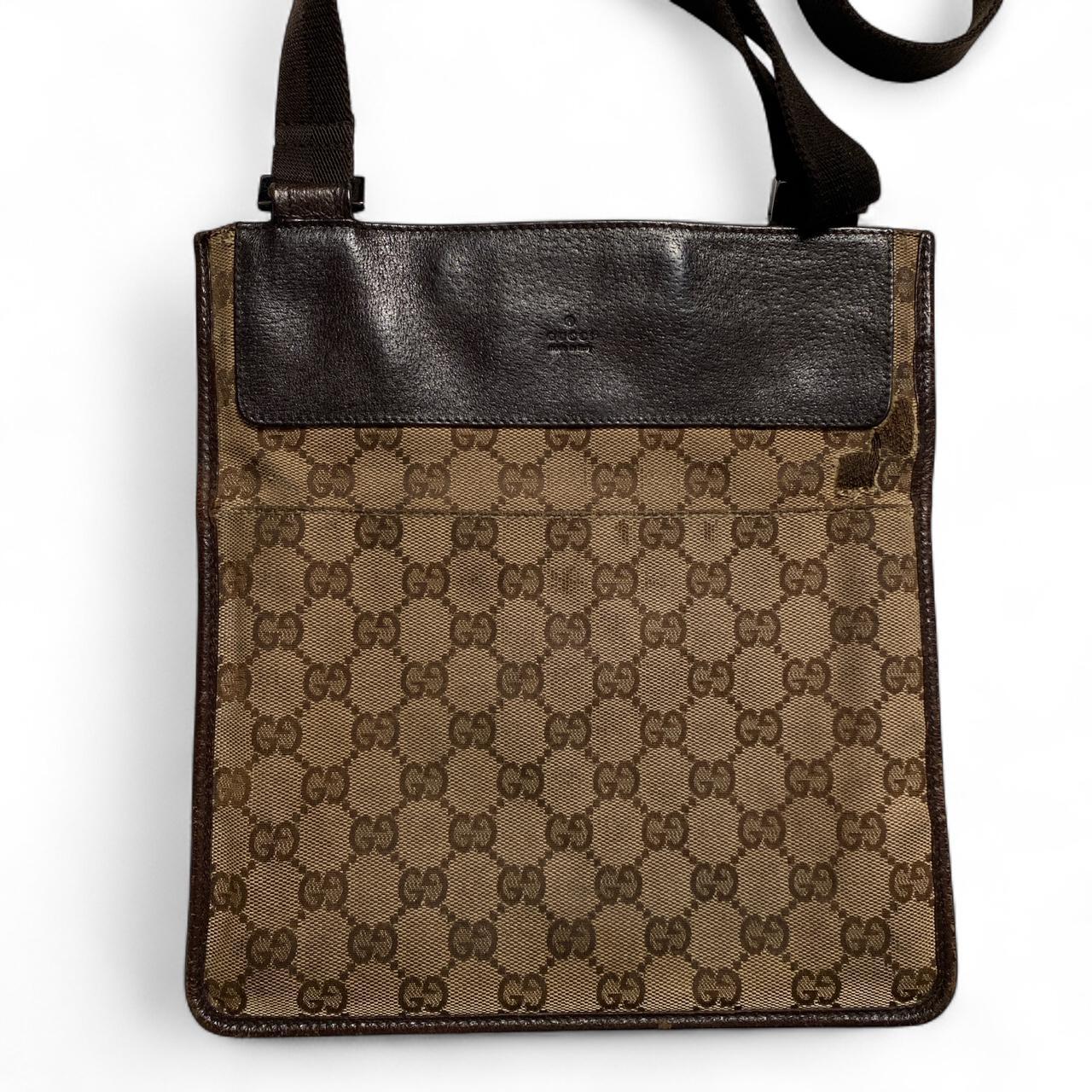 Gucci GG Monogram Brown Canvas Pouch Bag