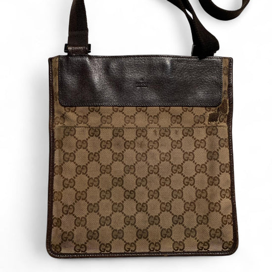 Gucci GG Monogram Brown Canvas Pouch Bag