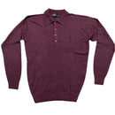 Ralph Lauren Polo Burgundy and Purple Pony Vintage Marino Wool Polo Shirt (XL)