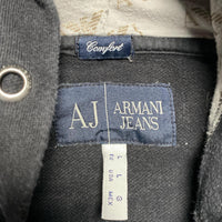 Armani Black and Grey Zip Hoodie (L)