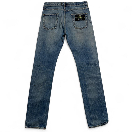 Stone Island Light Blue Distressed Stonewash Jeans (30W)