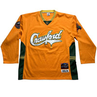 Professional Negro League Baseball Crawford Orange Yellow and Green Jersey (3XL)