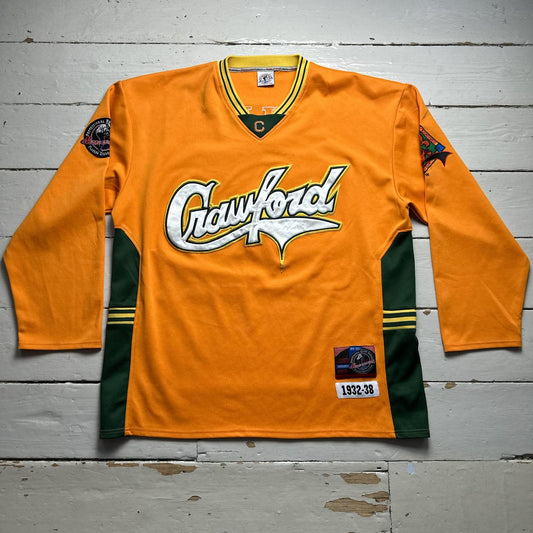 Professional Negro League Baseball Crawford Orange Yellow and Green Jersey