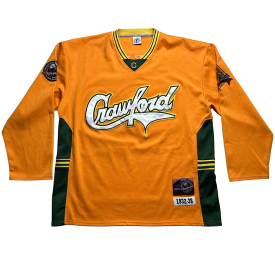 Professional Negro League Baseball Crawford Orange Yellow and Green Jersey (3XL)