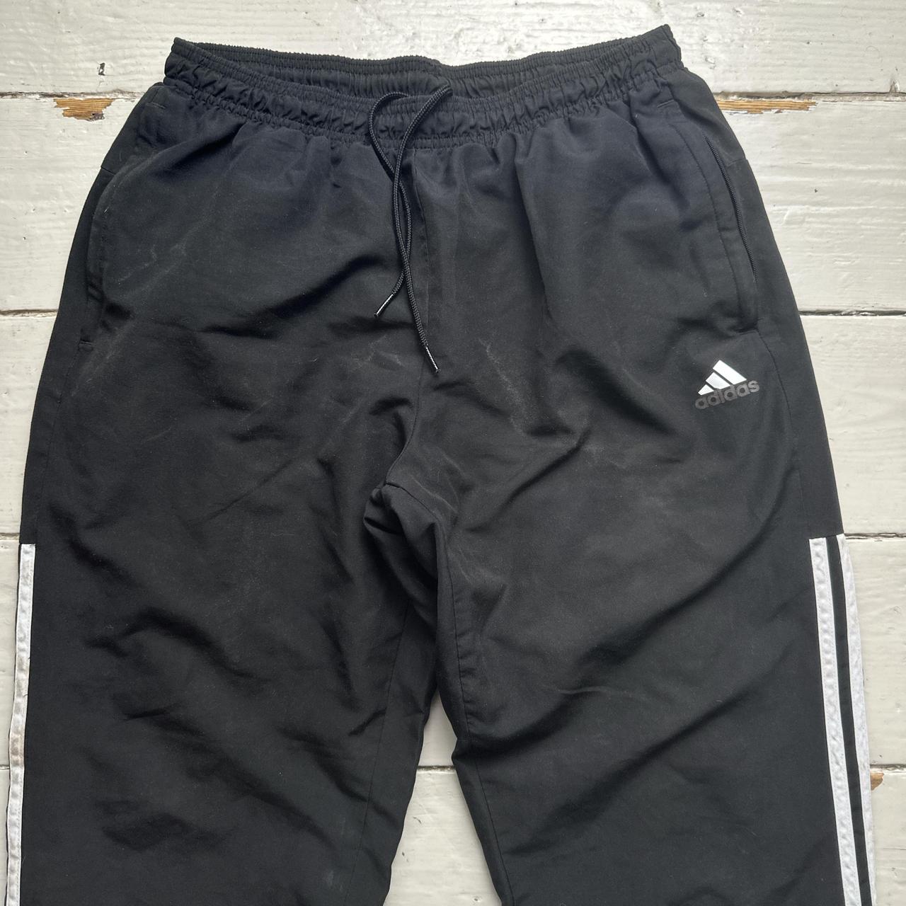 Adidas Black and White Shell Trackpant Long 3/4 Shorts