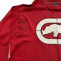 Ecko Unltd Vintage y2k Long Sleeve Red and White Rhino T Shirt (L)