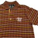 Akademiks Vintage Brown Yellow White and Orange Polo Shirt (L)