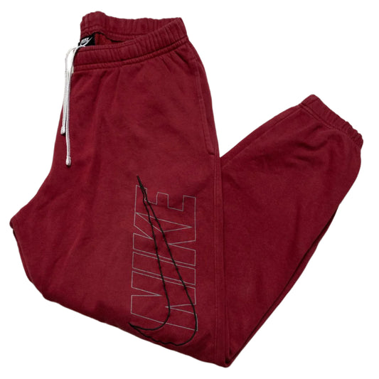 Nike Club Swoosh Spellout Burgundy Joggers (L)