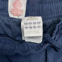 Adidas Navy Blue and White Shell Trackpant Bottoms (S)