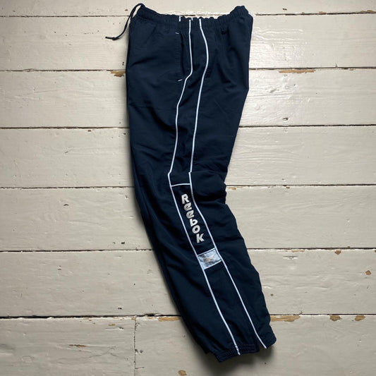 Reebok Navy Baby Blue and White Shell Trackpant Bottoms