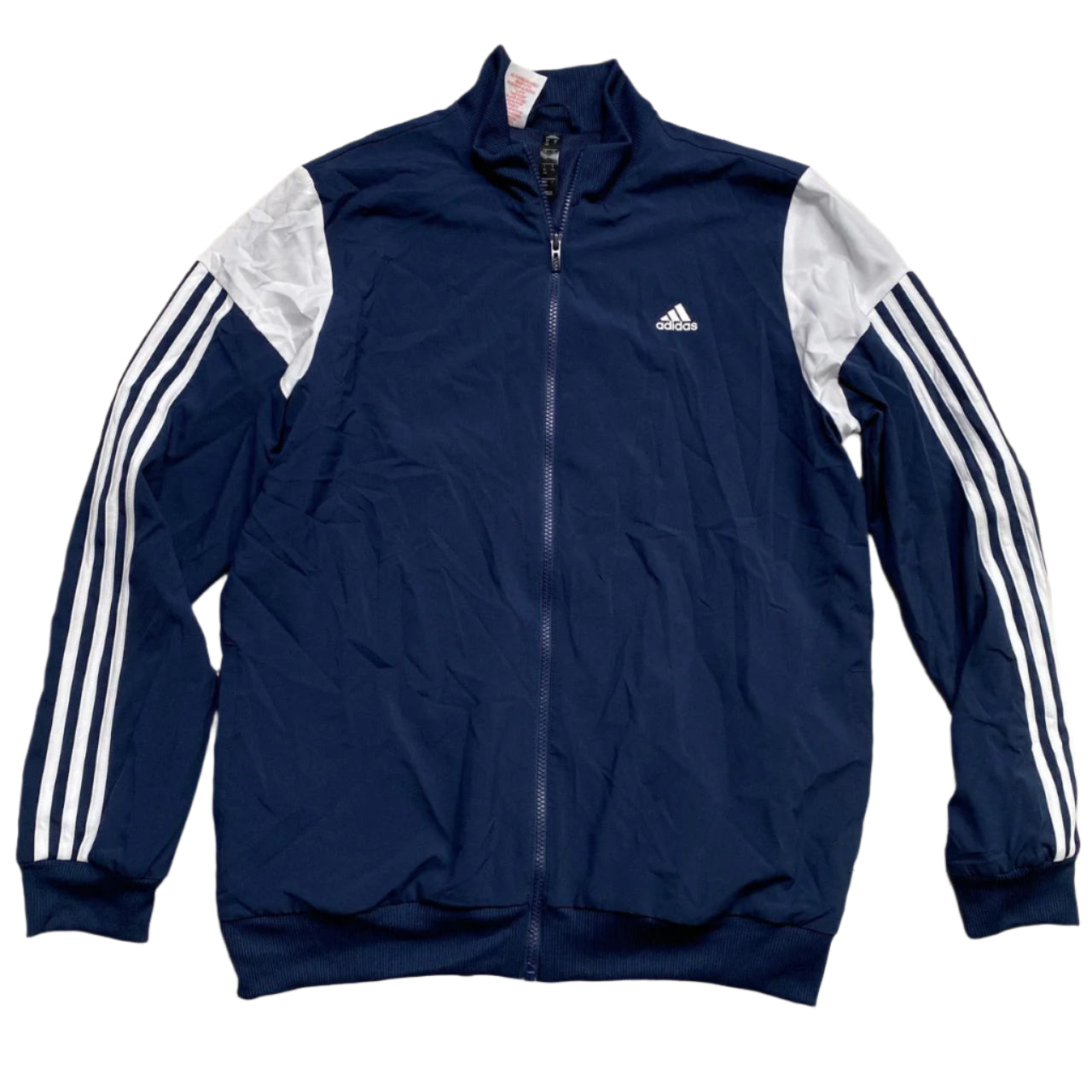Adidas Navy and White Shell Tracksuit Jacket (S)