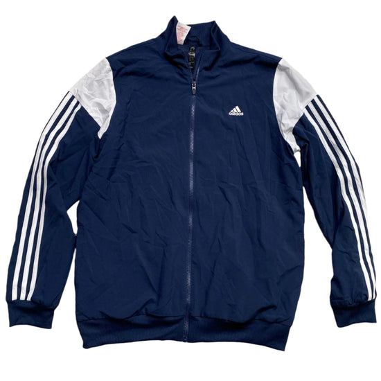 Adidas Navy and White Shell Tracksuit Jacket (S)