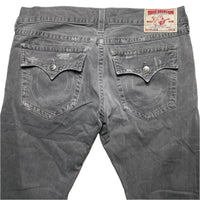 True Religion Jack Grey Baggy Stitch Jeans (38W)