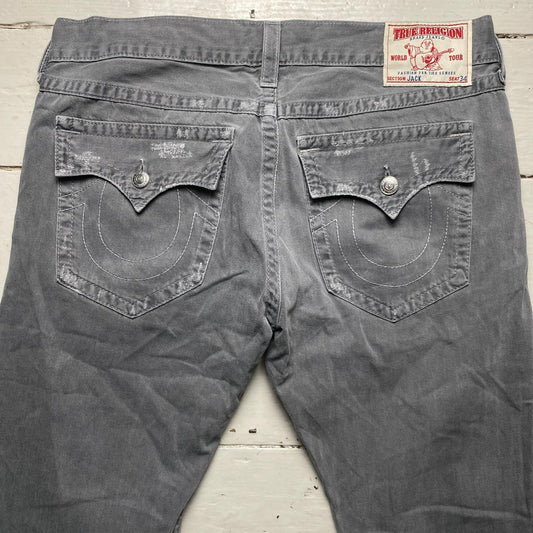 True Religion Jack Grey Baggy Stitch Jeans