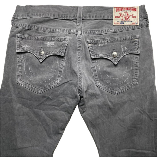 True Religion Jack Grey Baggy Stitch Jeans (38W)