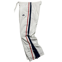 Nike Vintage y2k White Red and Blue USA Shell Trackpant Baggy Popper Bottoms (L)