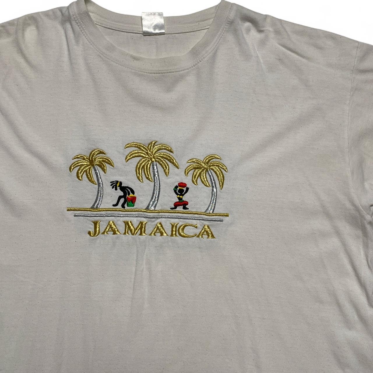 Jamaica Vintage 90’s White Palm Trees T Shirt (L)