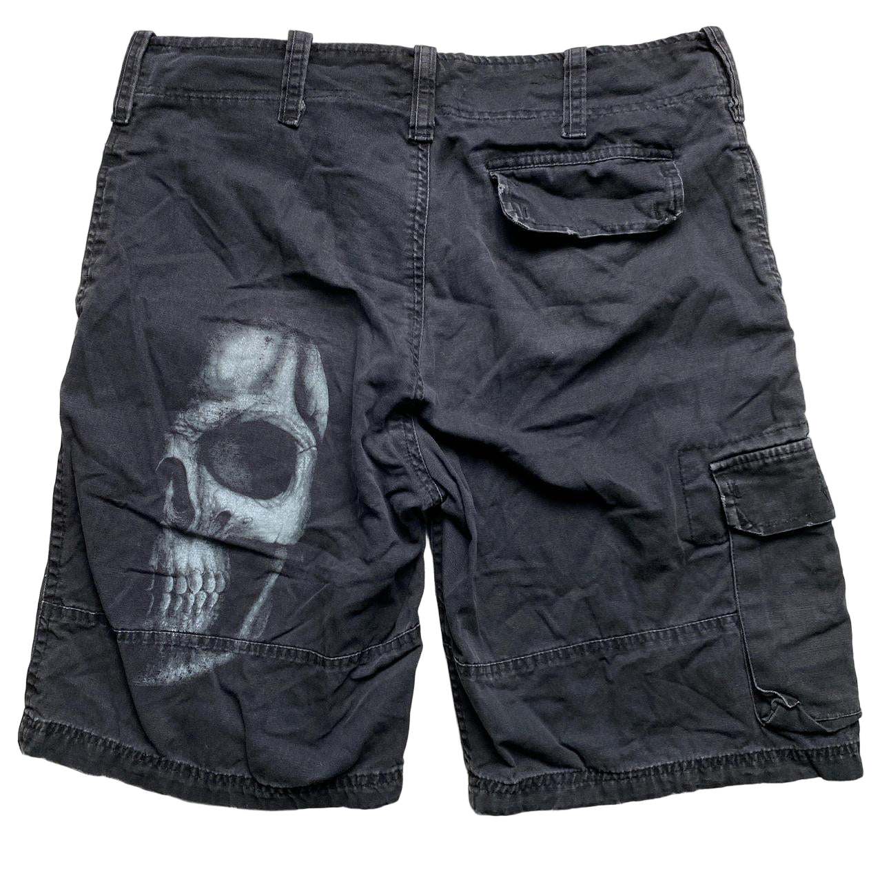 Spiral Vintage Baggy Skull Cargo Jort Shorts (L)
