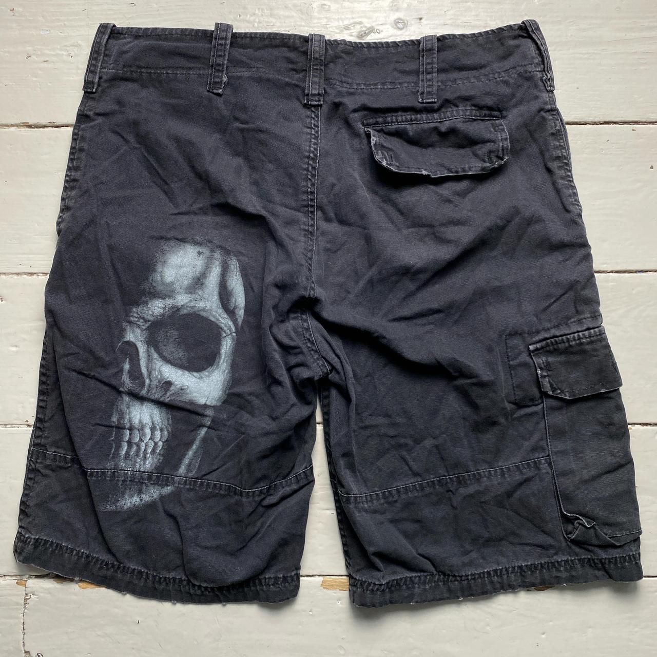 Spiral Vintage Baggy Skull Cargo Jort Shorts