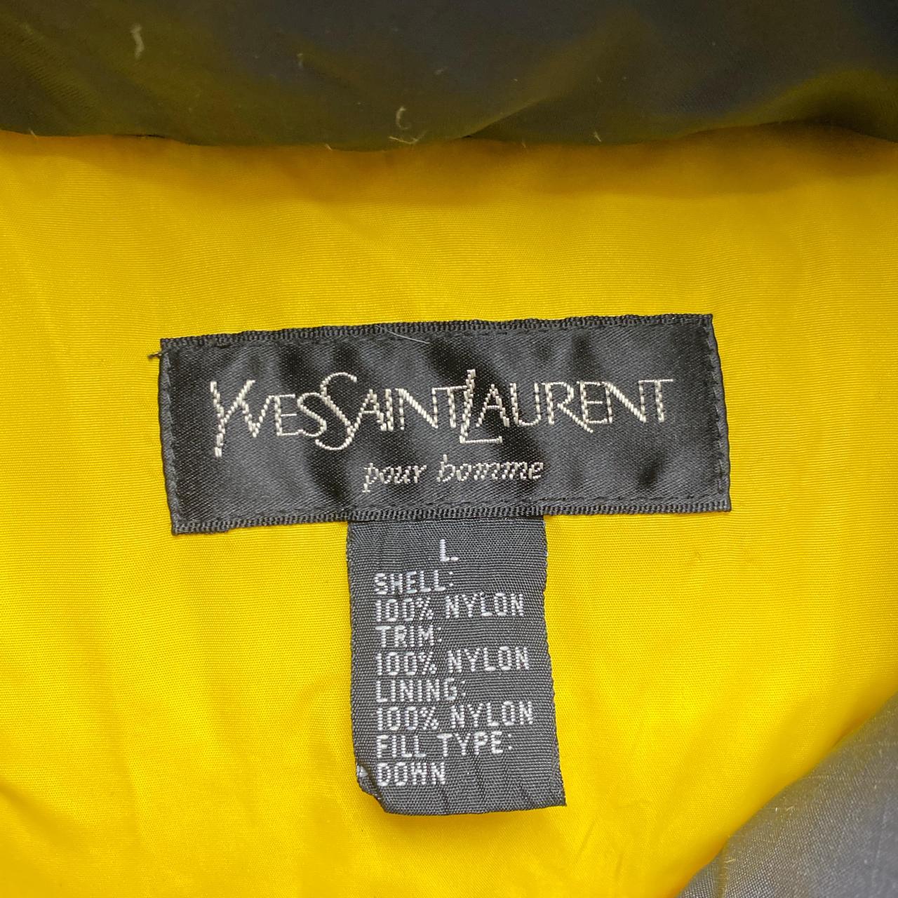 Yves Saint Laurent Vintage YSL Navy and Yellow Puffer Coat (L)