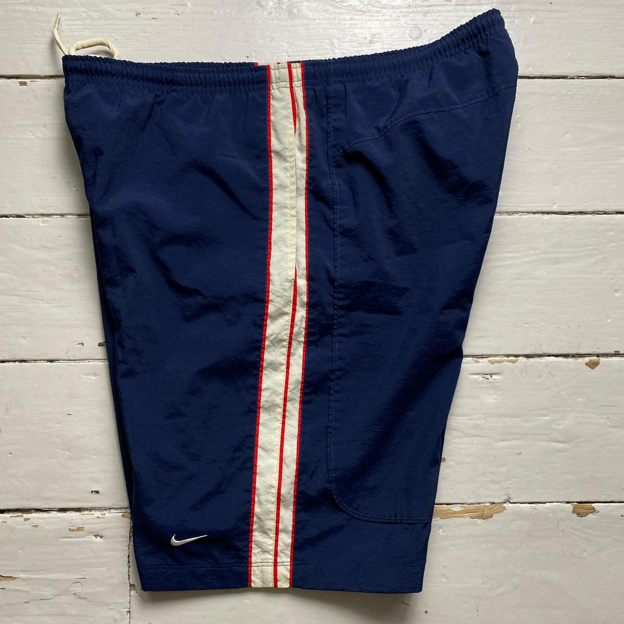 Nike Vintage y2k Navy Red and White Swoosh Shell Trackpant Shorts