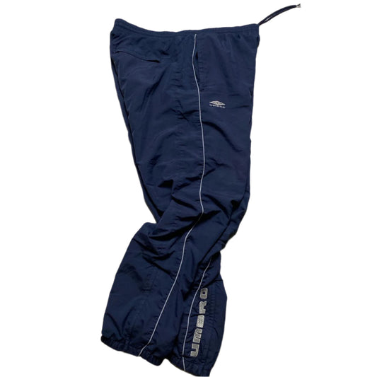Umbro Navy and Grey Trackpant Shell Baggy Bottoms (L)