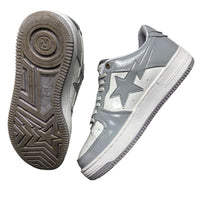 Bape Bapesta White and Grey Patent (UK 7.5)