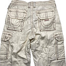 True Religion Baggy Cream and Brown Embroidery Cargo Trousers (28W)