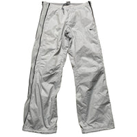 Nike Vintage y2k Shell Trackpant Baggy Bottoms Silver White and Black (S)