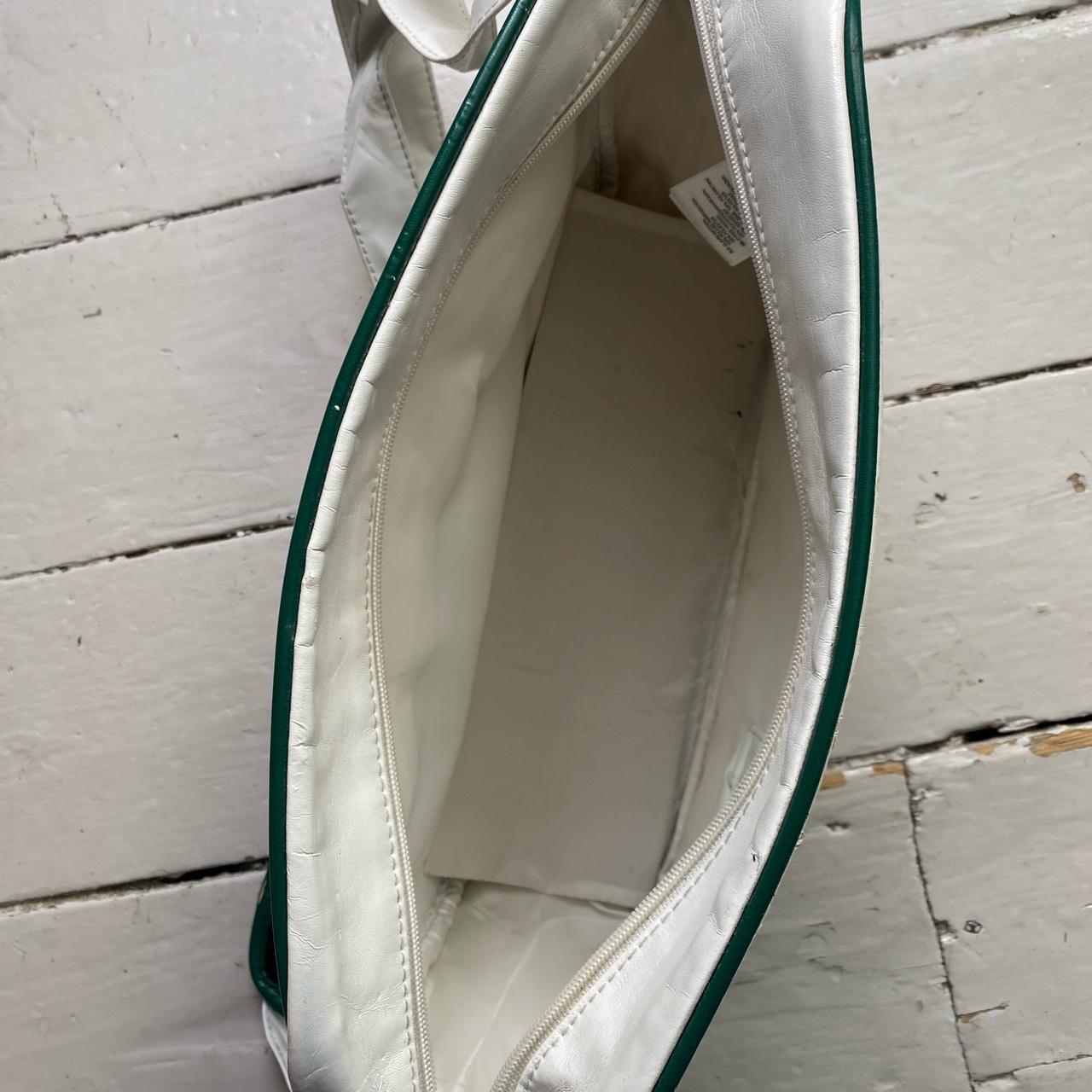 Adidas Originals White and Green Messenger Leather Bag