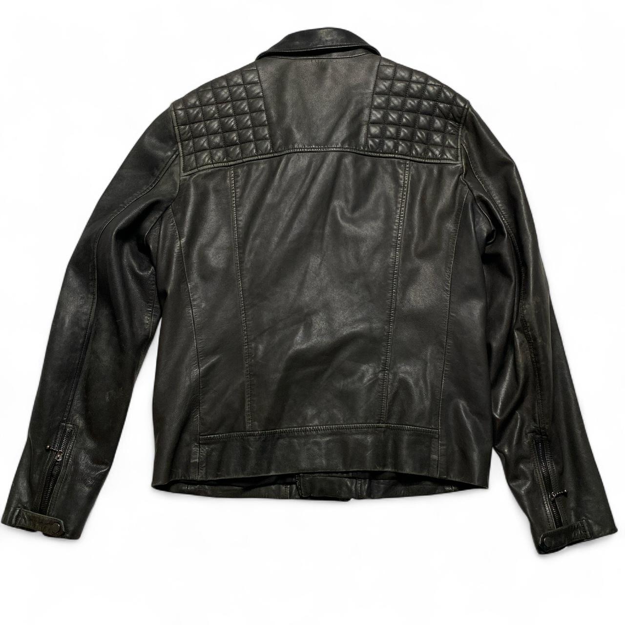 All Saints Black Leather Biker Jacket (L)