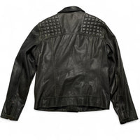 All Saints Black Leather Biker Jacket (L)