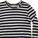 Comme des Garcons Womens Bow Striped Navy and White Long Sleeve T Shirt (XS)